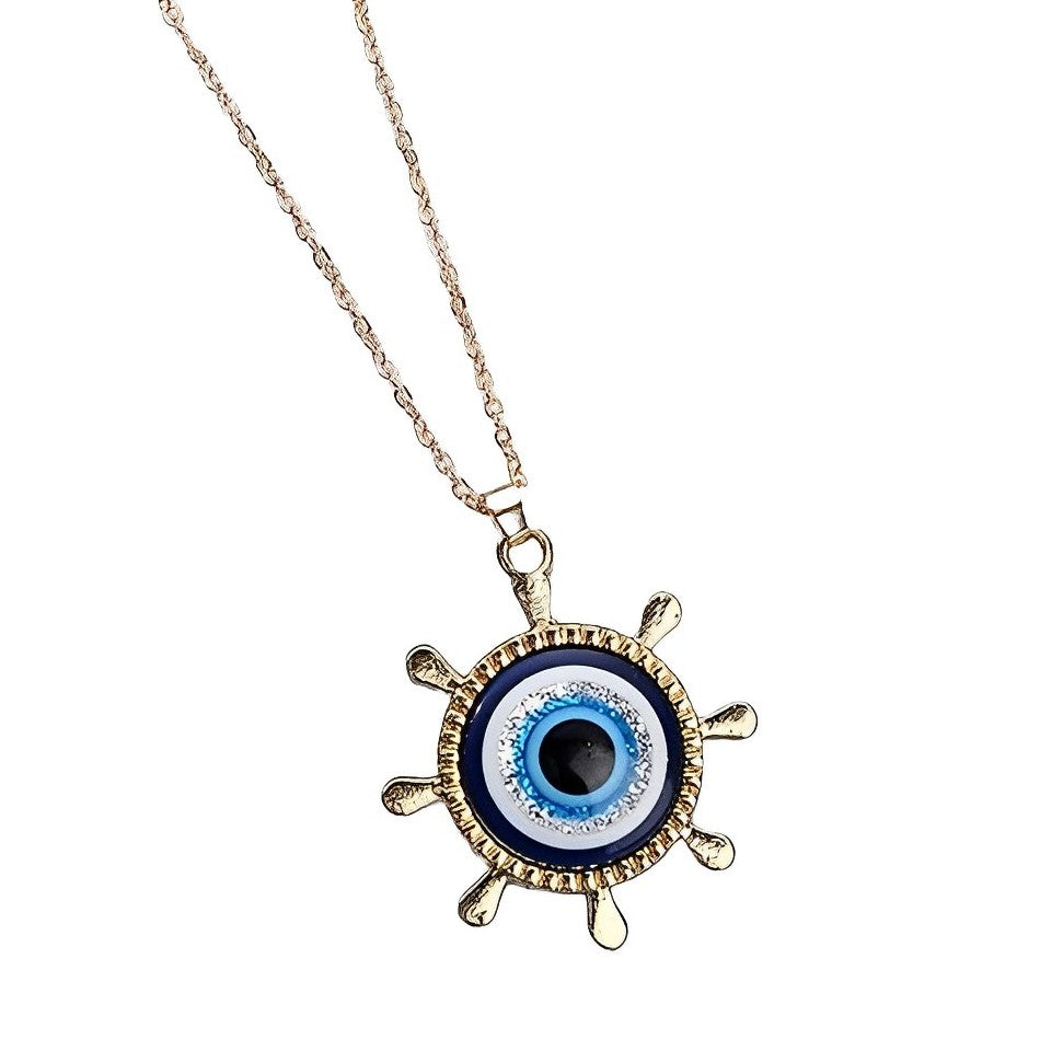 Silver Evil Eye Pendant Chain