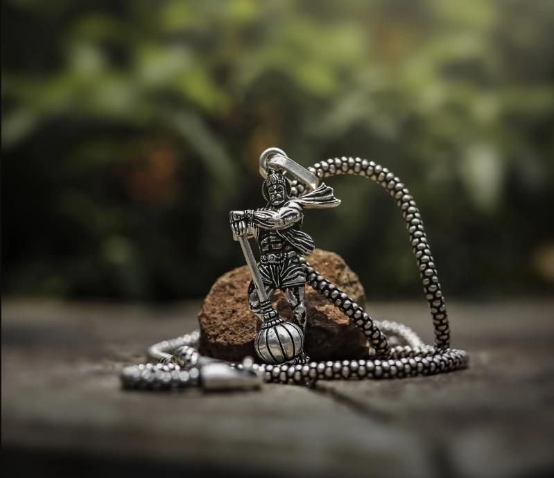 Hanuman Ji with Gada Pendant & Chain