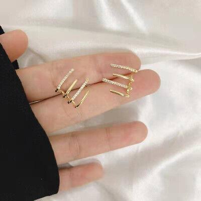 Korean Gold Plated Four Prong Earrings