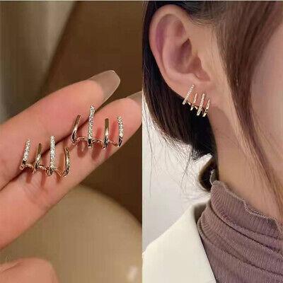 Korean Gold Plated Four Prong Earrings