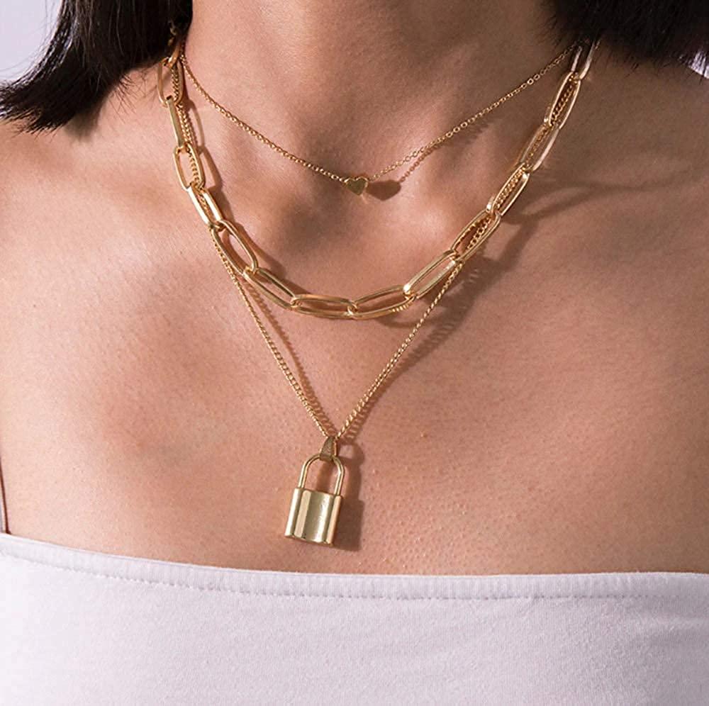 Gold Plated Lock Necklace