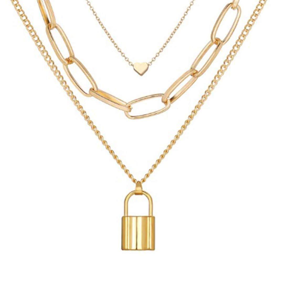 Gold Plated Lock Necklace