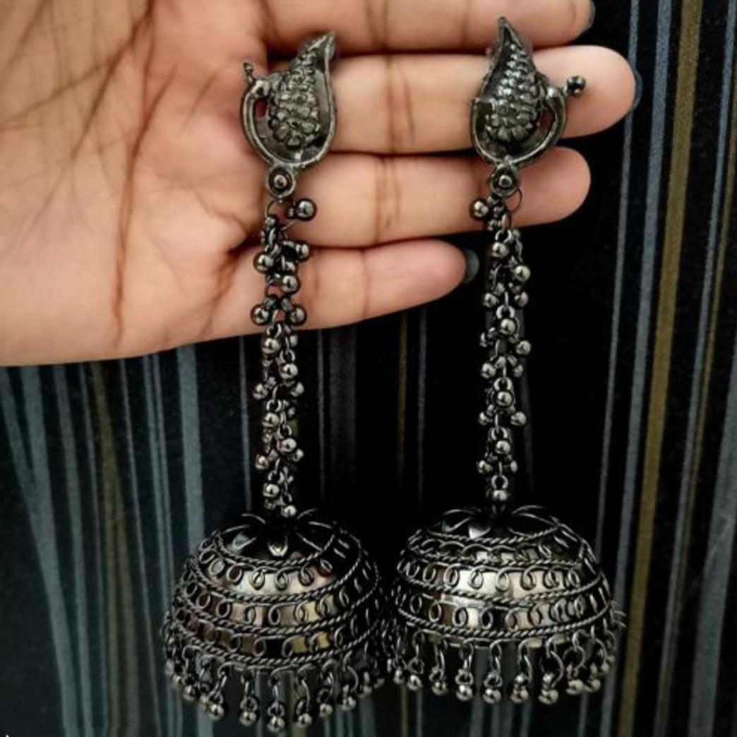 Traditional Black Jhumkas