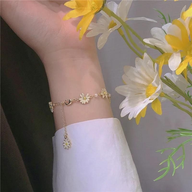 Flower Design Gold Plated Bracelet