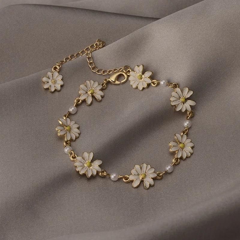 Flower Design Gold Plated Bracelet