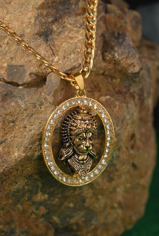 Gold Plated Hanuman Pendant Locket