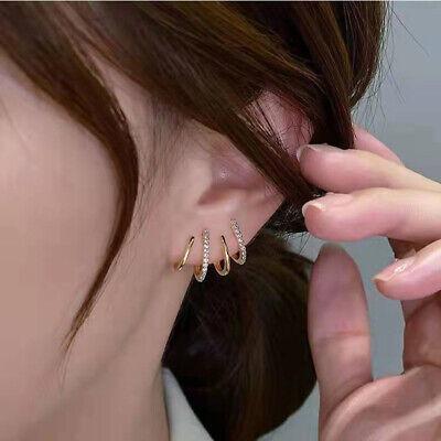 Korean Gold Plated Four Prong Earrings