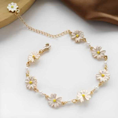 Flower Design Gold Plated Bracelet