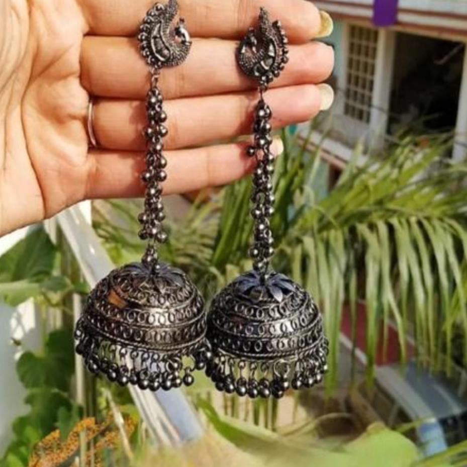 Traditional Black Jhumkas